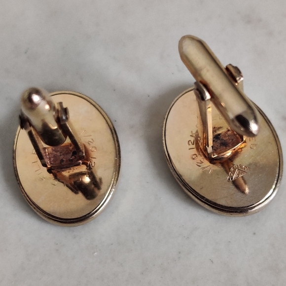 Vintage Elegant Monogram 12K Gold Filled Cufflinks - Picture 7 of 7